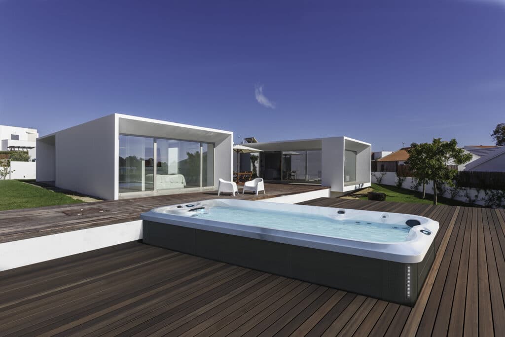 Install Gallery - Red Rock Spas Outdoor swim spa installation in Utah