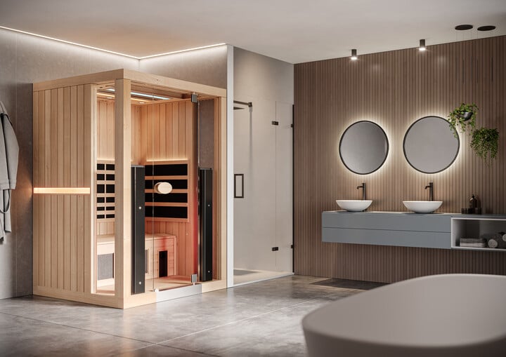 infrared saunas for home in bathroom